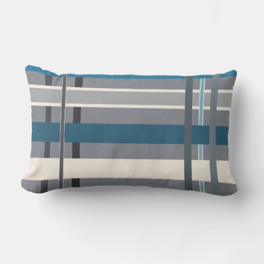 ブルースとグレーストライプズ ランバークッション (正面)