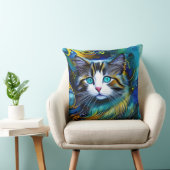ブルースとゴールズの美しい神秘的な猫 クッション (椅子)