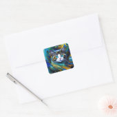 ブルースとゴールズの美しい神秘的な猫 スクエアシール (封筒)