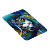 ブルースとゴールズの美しい神秘的な猫 マグネット (右側)