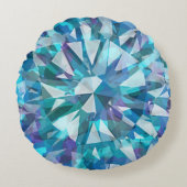 ブルースとプリンが咲くゴージャスな宝石 ラウンドクッション (正面)