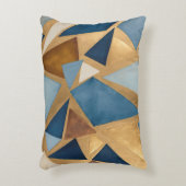 ブルースとメタルの幾何学的抽象芸術 アクセントクッション (正面(垂直))