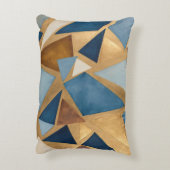 ブルースとメタルの幾何学的抽象芸術 アクセントクッション (裏面(縦))