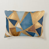 ブルースとメタルの幾何学的抽象芸術 アクセントクッション (裏面)
