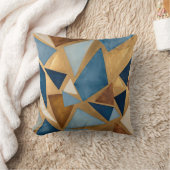 ブルースとメタルの幾何学的抽象芸術 クッション (ブランケット)