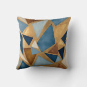 ブルースとメタルの幾何学的抽象芸術 クッション (裏面)