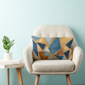 ブルースとメタルの幾何学的抽象芸術 ランバークッション (椅子)