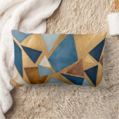 ブルースとメタルの幾何学的抽象芸術 ランバークッション (ブランケット)