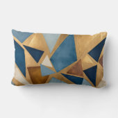 ブルースとメタルの幾何学的抽象芸術 ランバークッション (裏面)