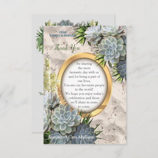 ブルースの多肉的な淡い色の色合い 出欠カード (正面/裏面)