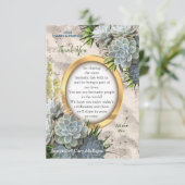 ブルースの多肉的な淡い色の色合い 出欠カード (スタンド正面)