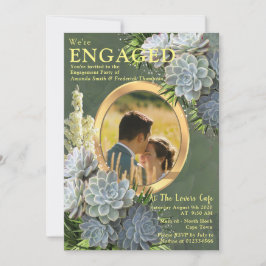 ブルースの多肉的な淡い色の色合い 招待状