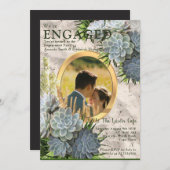 ブルースの多肉的な淡い色の色合い 招待状 (正面/裏面)