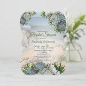 ブルースの多肉的淡い色のなブライダルシャワー 招待状 (スタンド正面)