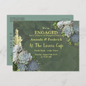 ブルースの多肉的淡い色のな婚約 インビテーションポストカード (正面/裏面)