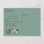 ブルースの多肉的淡い色のな婚約 インビテーションポストカード (裏面)