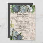 ブルースの多肉的淡い色のな懇親会 招待状 (正面/裏面)