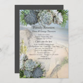 ブルースの多肉的淡い色のな懇親会 招待状 (正面/裏面)