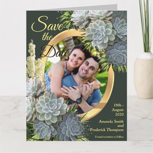 ブルースの多肉的淡い色のな色合いがデートを救う カード (正面)