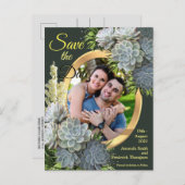 ブルースの多肉的淡い色のな色合いが日付を保存 案内ポストカード (正面/裏面)