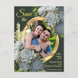 ブルースの多肉的淡い色のな色合いが日付を保存 案内ポストカード