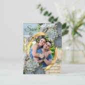 ブルースの多肉的淡い色のな色合いが日付を保存 案内ポストカード (スタンド正面)