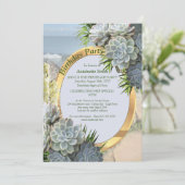 ブルースの多肉的淡い色のな誕生日 招待状 (スタンド正面)