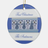 ブルースの家族の初めてのクリスマス パーソナライズされた セラミックオーナメント (左)