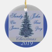 ブルースの家族の初めてのクリスマス パーソナライズされた セラミックオーナメント (裏面)