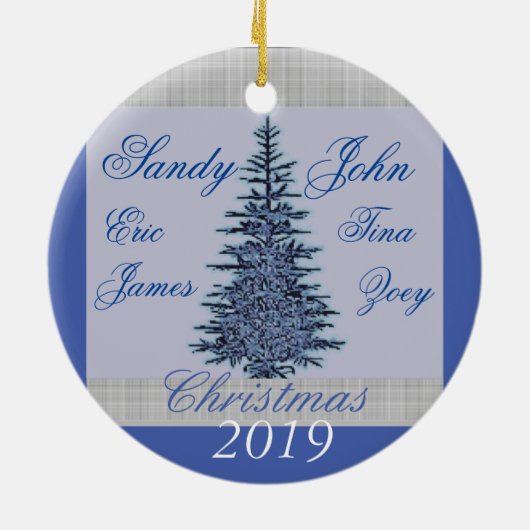 ブルースの家族の初めてのクリスマス パーソナライズされた セラミックオーナメント (裏面)