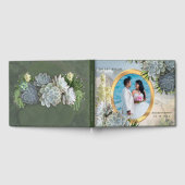 ブルースの淡い色の多肉的な結婚色合い ゲストブック (全面)