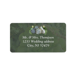 ブルースの淡い色の多肉眼の結婚式 ラベル