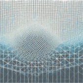 ブルースの複雑なメッシュ背景 シール (正面)