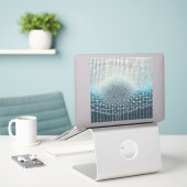 ブルースの複雑なメッシュ背景 シール (デスク上のノートパソコン)