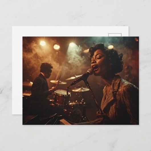 ブルースを歌う,アフリカ系アメリカ人,ナイトクラブ ポストカード (正面/裏面)