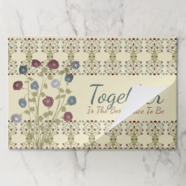 ブルースアンドピンクウィズブルゴーニュ紙ランチョンマット ペーパーパッド