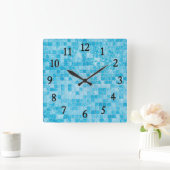 ブルースイミングプールの壁時計 スクエア壁時計 (ホーム)