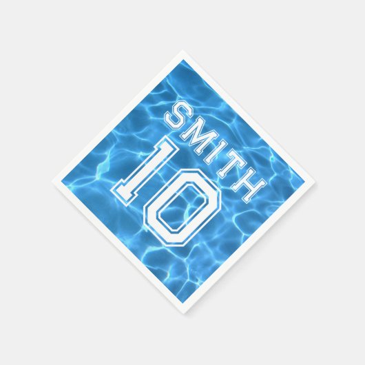 ブルースイミングプールスポーツテーマ誕生日 スタンダードカクテルナプキン (角)