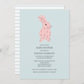 ブルースイートバニーベビーシャワー招待状 招待状 (正面/裏面)