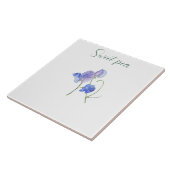 ブルースイートピーの花の植物色 タイル (側面)