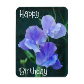 ブルースイートピーフラワーズ誕生日マグネット マグネット (縦)