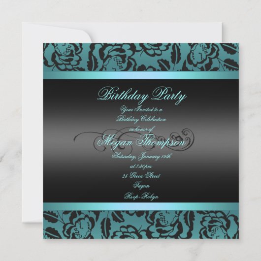 ブルースイート16プリンセスティアラ誕生日招待状 招待状 (裏面)