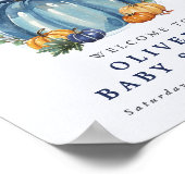 ブルースウィートリトルカボチャ男の子ベビーシャワーへようこそ ポスター (角)