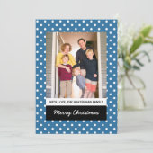 ブルースウィート水玉模様ホリデーフォトフラットカード シーズンカード (スタンド正面)