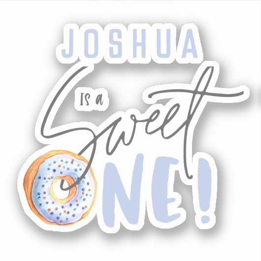 ブルースウィート1歳の誕生日 シール (正面)