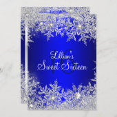ブルースウィート16スノーフレーク冬ワンダーランド 招待状 (正面/裏面)