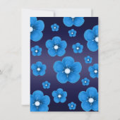 ブルースウィート16フラワー&ティアラ誕生日招待状 招待状 (裏面)