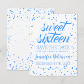 ブルースウィート16誕生日救日紙吹雪 セーブザデート (正面/裏面)