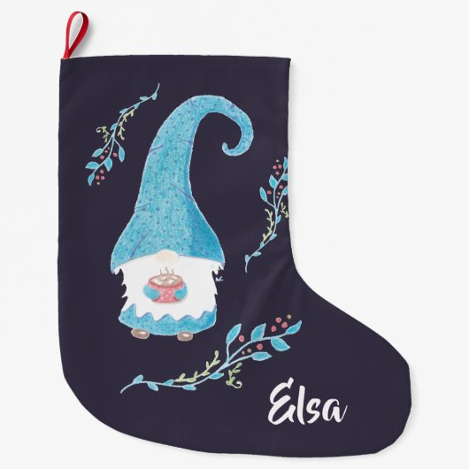 ブルースウェーデン格言保持熱ココアストッキング ラージクリスマスストッキング (正面)