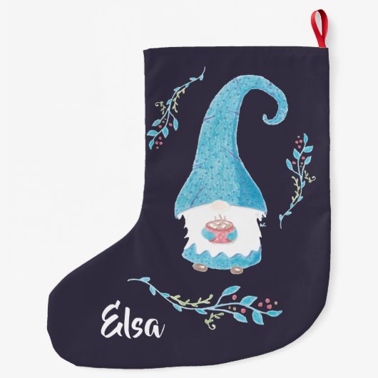 ブルースウェーデン格言保持熱ココアストッキング ラージクリスマスストッキング (裏面)